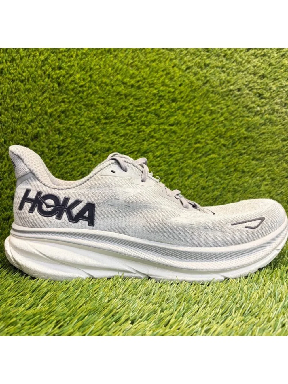 Hoka One One Clifton 9 Mens Size 13 Gray Black Athletic Running Shoes Sneakers